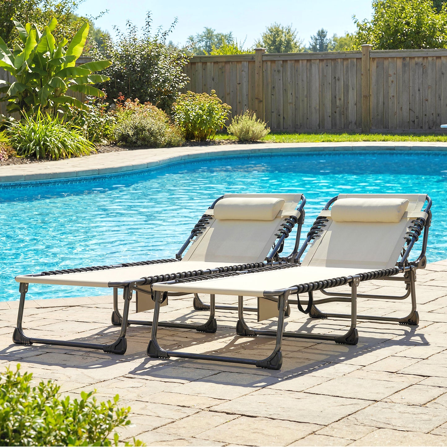 Outsunny Set De 2 Tumbonas Plegables Reclinables Con Reposacabezas Y Bolsillo_4