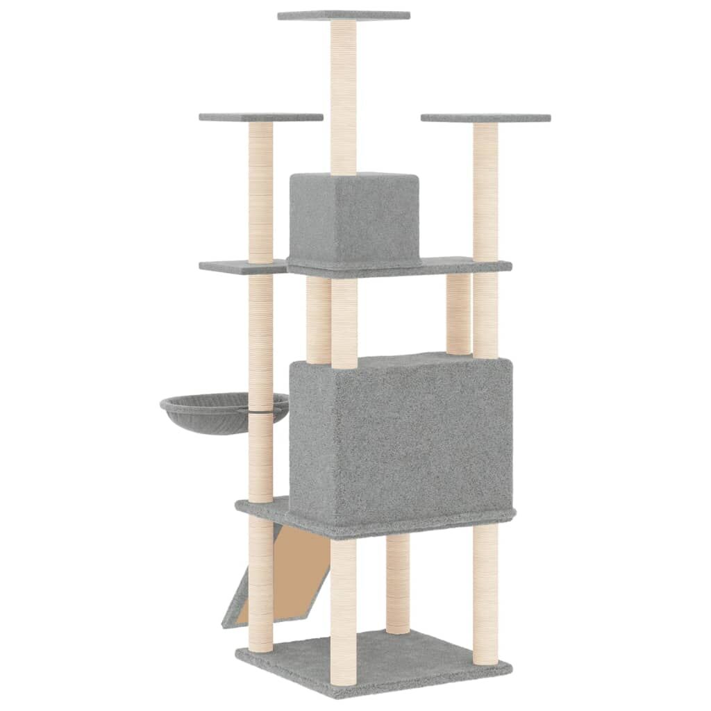 Vidaxl Rascador Para Gatos Con Postes De Sisal Gris Claro 154 Cm_4