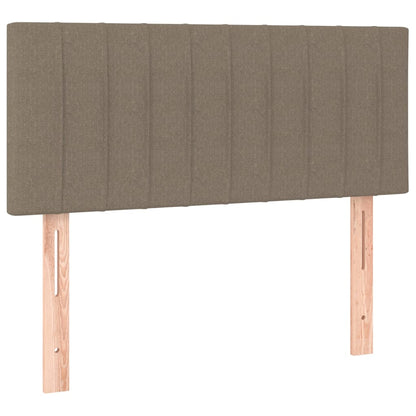 Cama Box Spring Colchón Y Luces Led Tela Gris Taupe 90x200 Cm / Vetonek_1