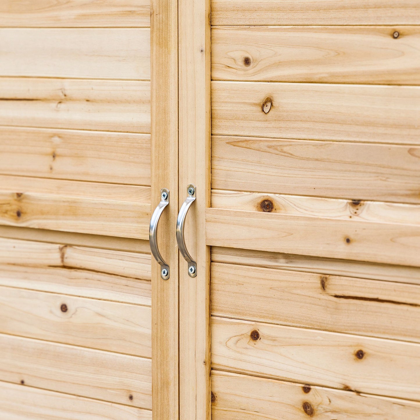 Outsunny Armario De Jardín De Madera Con 2 Puertas Estante 83x40x92 Cm Natural_4