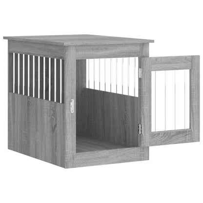 Jaula Para Perros En Mueble Estilo Gris Sonoma 55x75x65 Cm Material De Madera_5