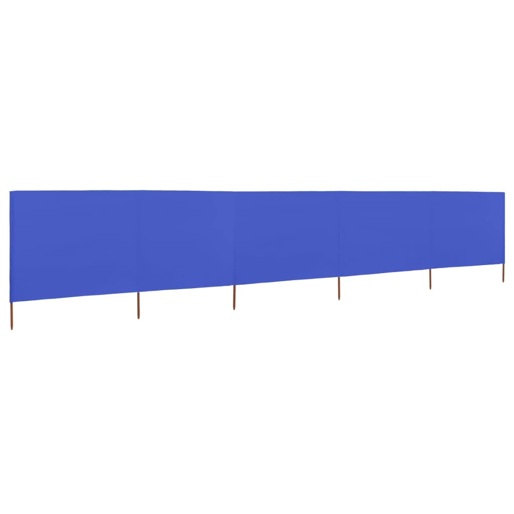 Vidaxl Paravientos De 5 Paneles Tela Azul Celeste 600x120 Cm_1