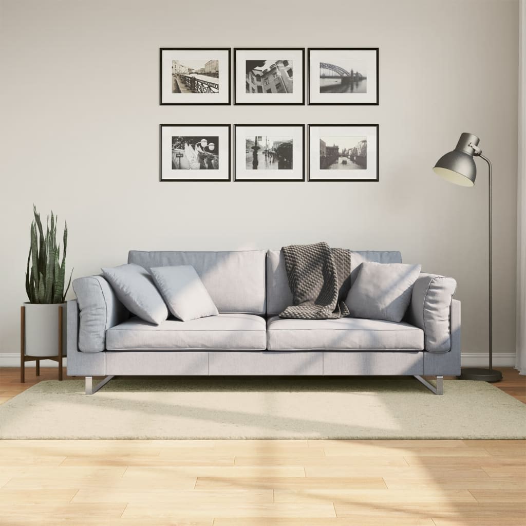 Alfombra De Pelo Corto Suave Lavable Huarte Crema 100x200 Cm / Vetonek_0