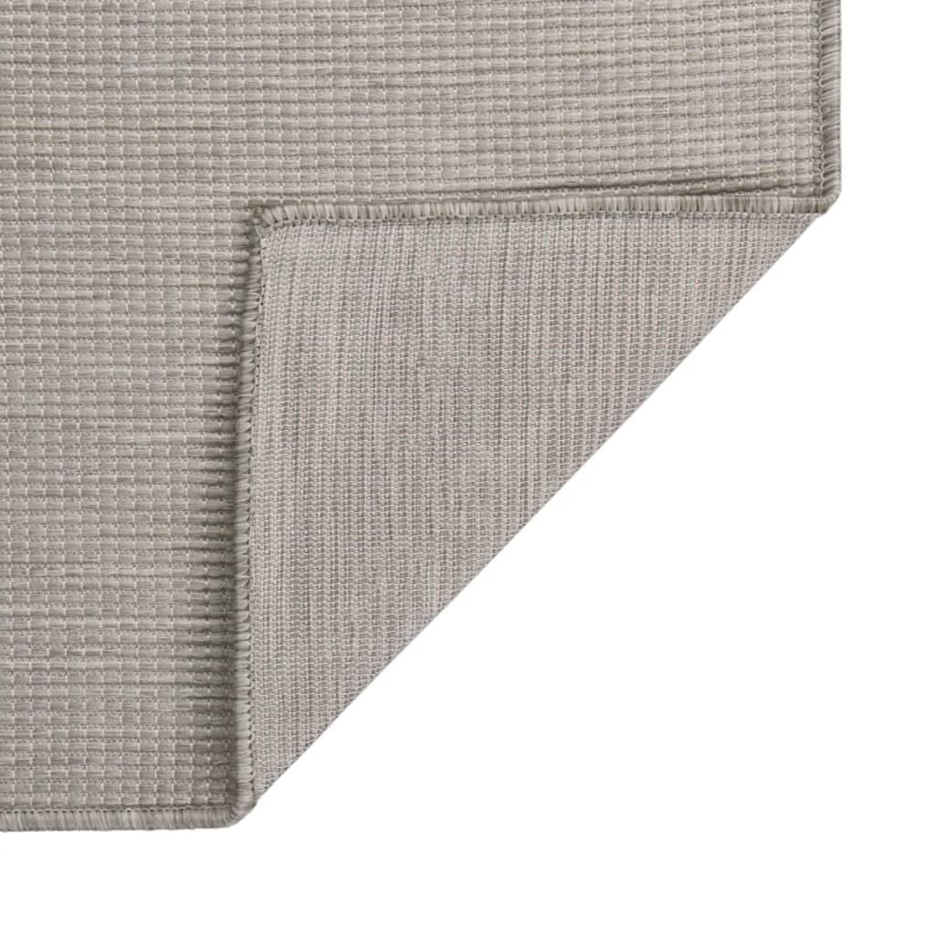 Vidaxl Alfombra De Exterior De Tejido Plano Gris Taupe 80x150 Cm_1
