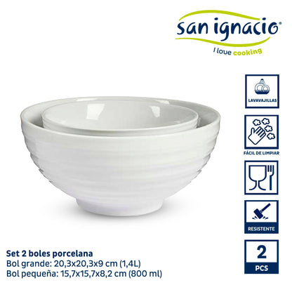 Set Bol Grande Y Pequeño Blanco Colección Vessia_1