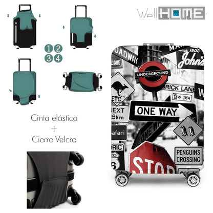 Set De 2 Maletas Trolleys Con Funda Protectora'travel Tips'_2