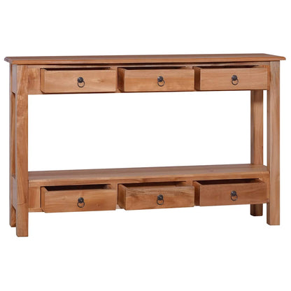 Mesa Consola De Madera Maciza De Caoba 120x30x75 Cm_1