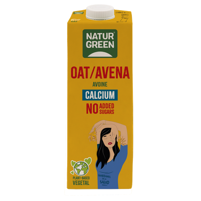 Pack 6 uds Bebida de Avena con Calcio sin azúcares añadidos Naturgreen 1 litro