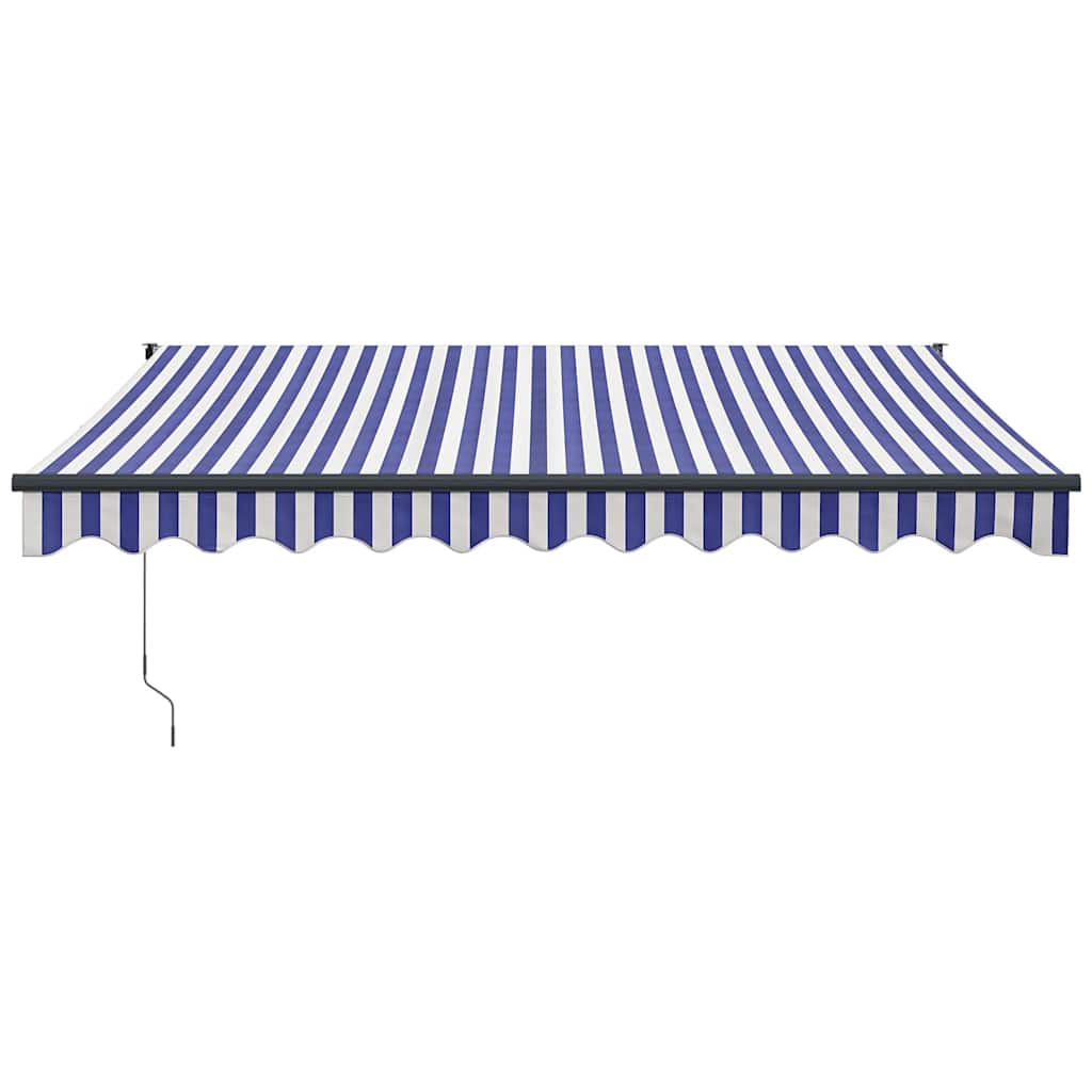 Toldo Retráctil Automático Azul Y Blanco 3,5x2,5 M_2