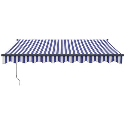 Toldo Retráctil Automático Azul Y Blanco 3,5x2,5 M_2