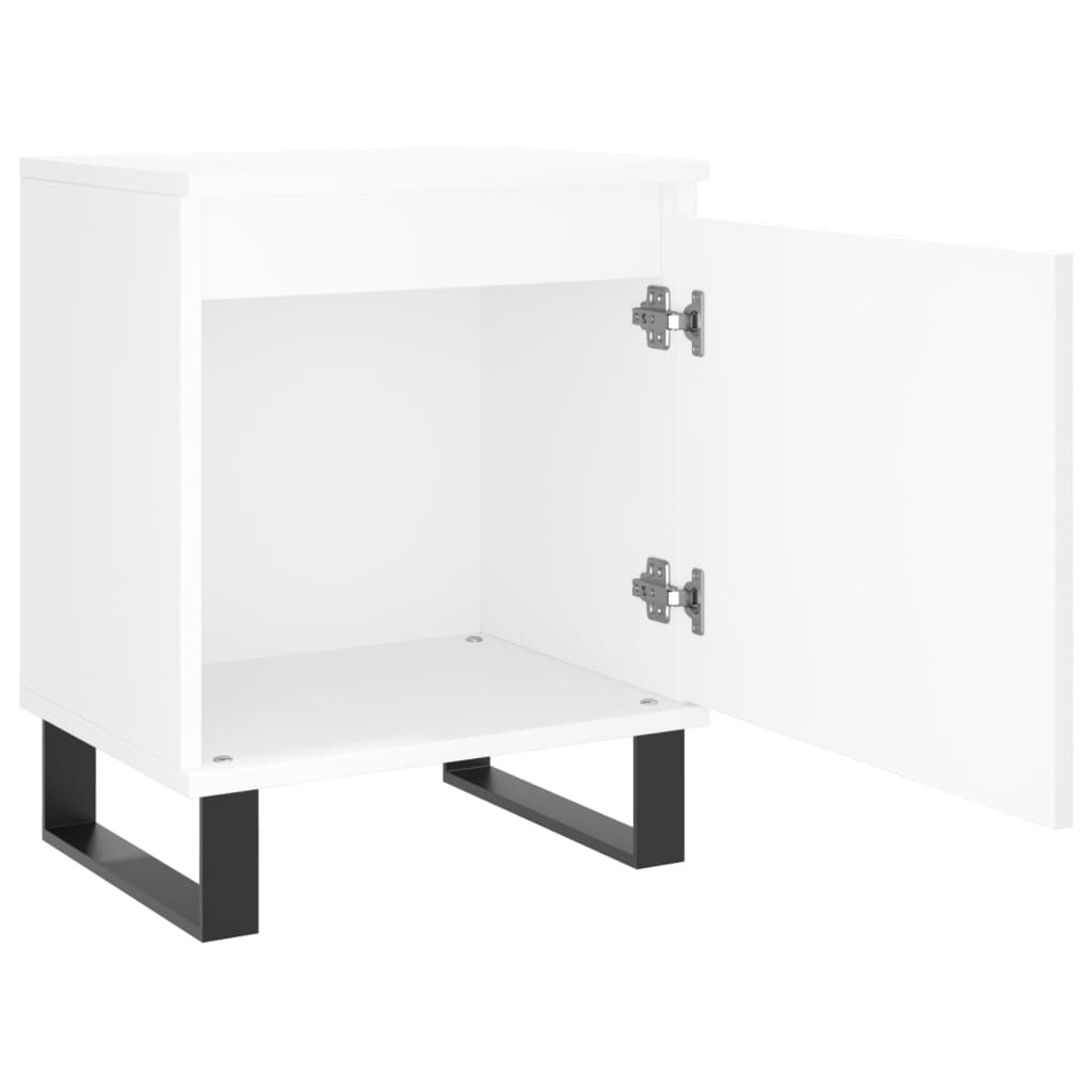 Mesita De Noche Madera De Ingeniería Blancp 40x30x50 Cm_4