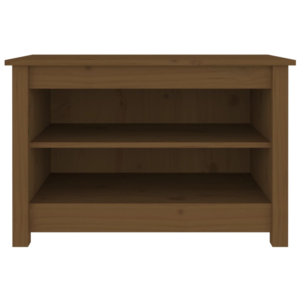 Banco Zapatero Madera Maciza De Pino Marrón Miel 70x38x45,5cm / Vetonek_1