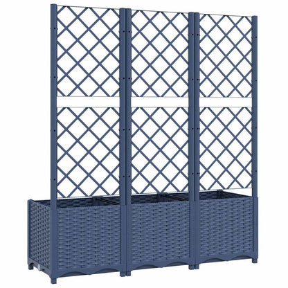 Jardinera Con Enrejado Pp Azul Gris 120x40x136 Cm_3