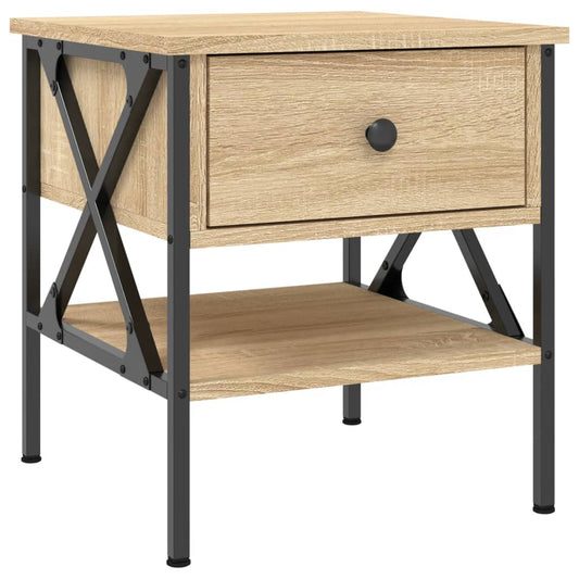 Mesita De Noche Madera De Ingeniería Roble Sonoma 40x42x45 Cm_0