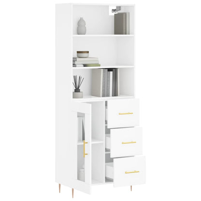 Aparador Alto Madera Contrachapada Blanco 69,5x34x180 Cm_2