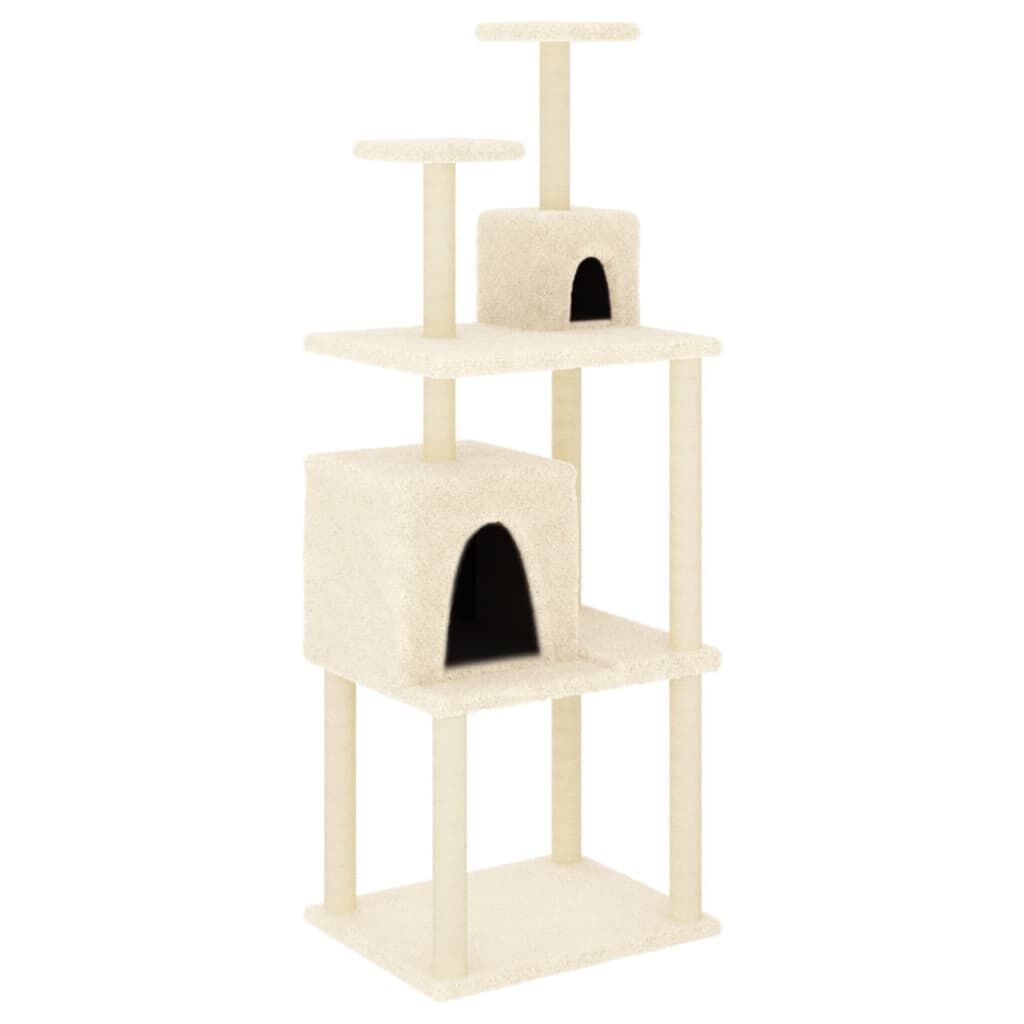 Vidaxl Rascador Para Gatos Con Postes De Sisal Color Crema 167 Cm_0