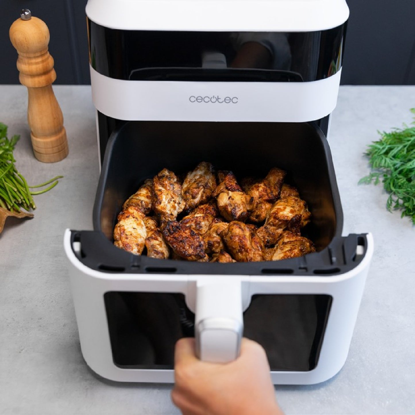 Freidora De Aire Sin Aceite De 6 L Cecofry Experience Window White 6000 Air Fryer. 1300 W, Perfectcook, Temperatura Regulable, Ventana, Panel De Con_2