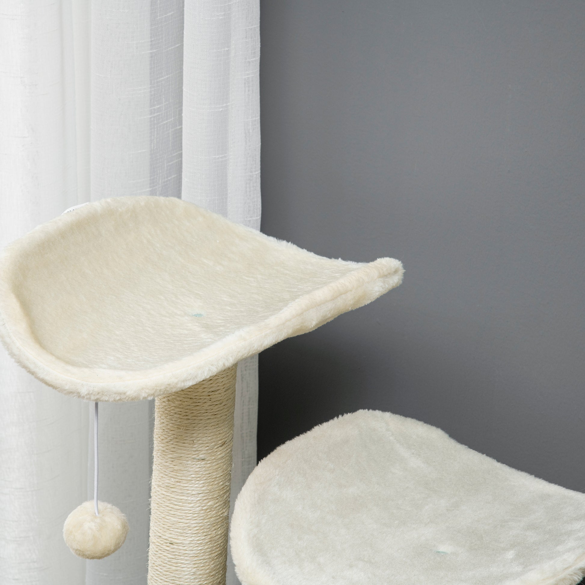 Pawhut Árbol Rascador Para Gatos 110 Cm Con Caseta Plataformas Postes De Sisal_3