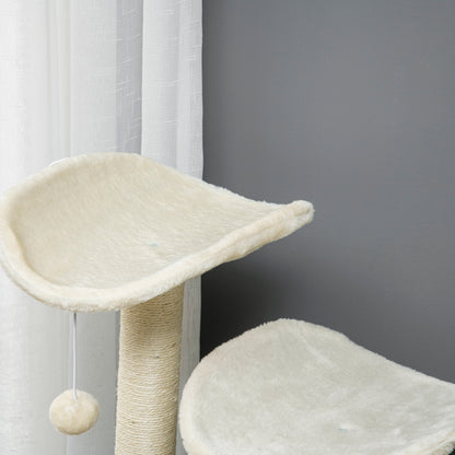 Pawhut Árbol Rascador Para Gatos 110 Cm Con Caseta Plataformas Postes De Sisal_3