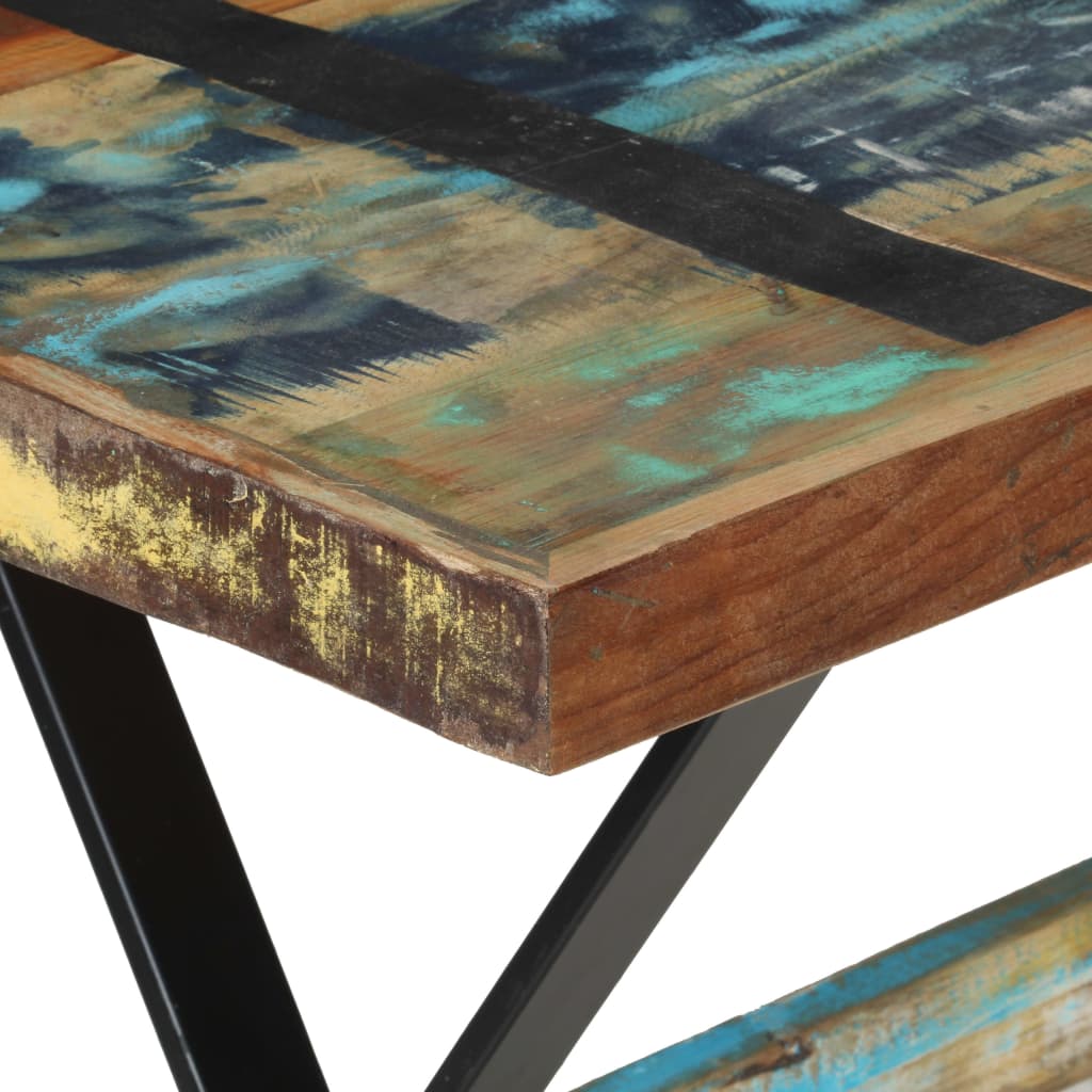 Mesa De Comedor Madera Maciza Reciclada 120x60x76 Cm._3