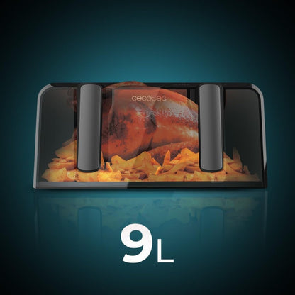 Freidora Sin Aceite Digital De 9 Litros Cecofry Advance 9000 Window. 2200 W, Dietética, Pared Divisoria Móvil, Temperatura Dual De 80-200ºc, Ventana_3