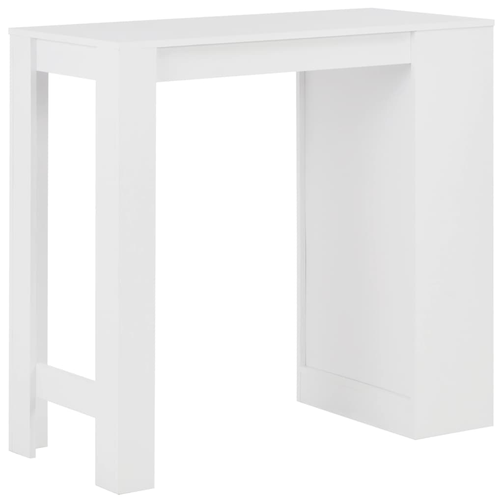 Mesa Alta De Cocina Con Estantería Blanco 110x50x103 Cm_1