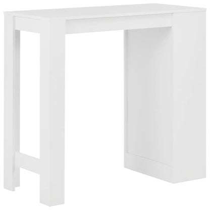 Mesa Alta De Cocina Con Estantería Blanco 110x50x103 Cm_1