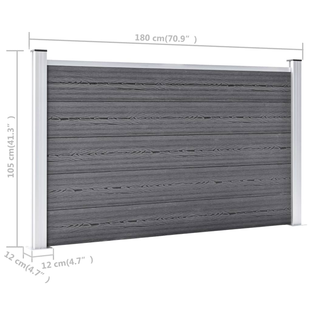 Valla De Jardín De Wpc Gris 526x106 Cm / Vetonek_0