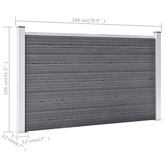 Valla De Jardín De Wpc Gris 526x106 Cm / Vetonek_0