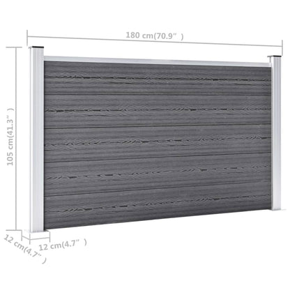 Valla De Jardín De Wpc Gris 699x106 Cm / Vetonek_4