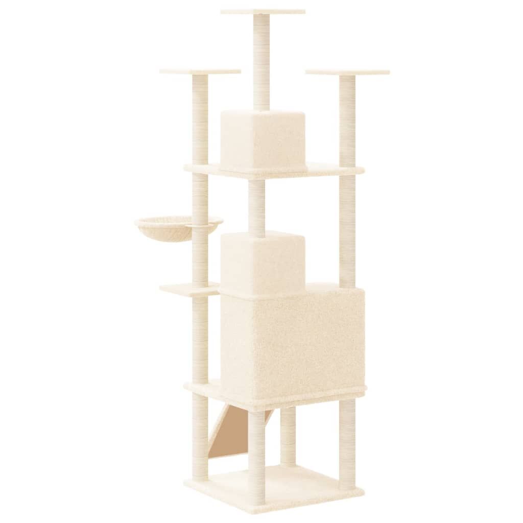 Vidaxl Rascador Para Gatos Con Postes De Sisal Crema 175 Cm_4
