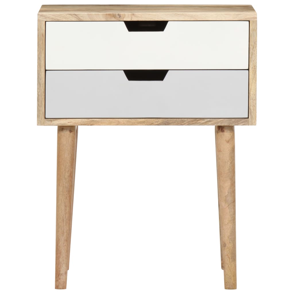 Mesita De Noche De Madera Maciza De Mango 47x35x59 Cm_1