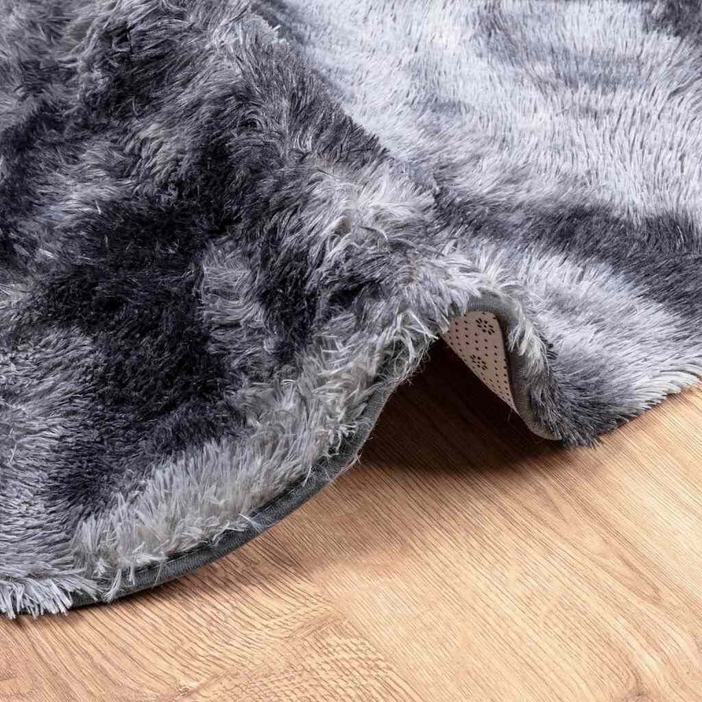 Vidaxl Alfombra De Pelo Largo Navarra Gris Oscuro 100x100 Cm Poliéster_4