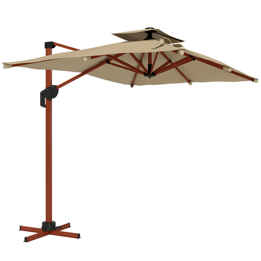 Outsunny Sombrilla De Jardín 300x198x252 Cm Con Manivela Inclinación Ajustable_0