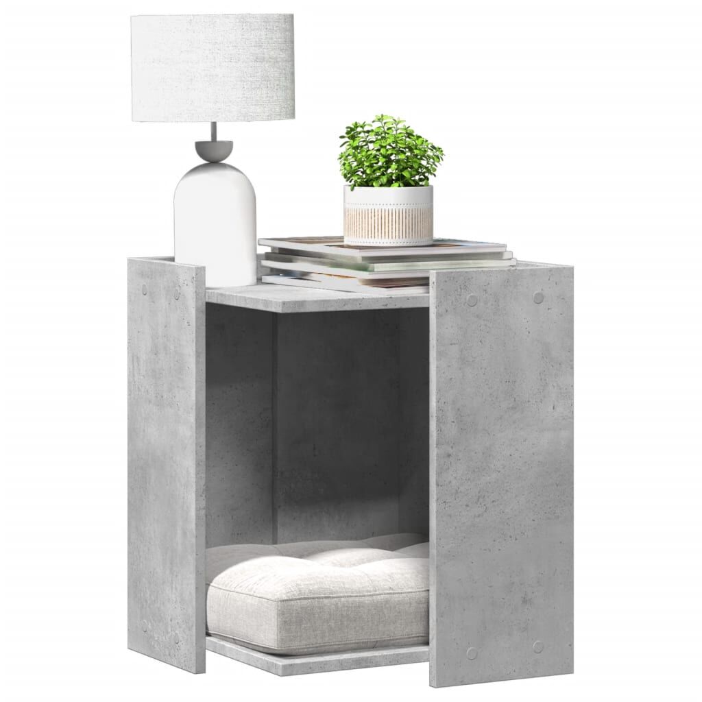 Vidaxl Mueble Arenero De Gatos Madera Gris Hormigón 42x42x51 Cm_1