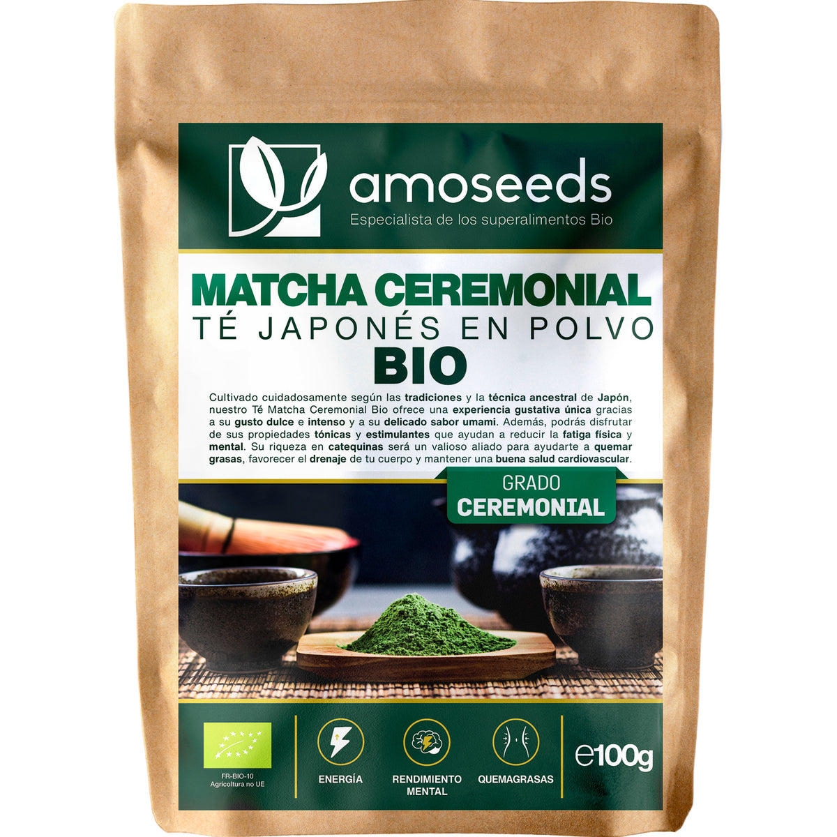 Té Matcha Ceremonial Japonés Bio 100g_0