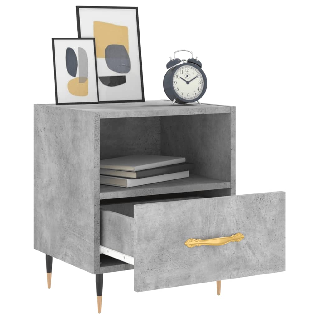 Mesita Noche 2 Uds Madera Ingeniería Gris Hormigón 40x35x47,5cm_2