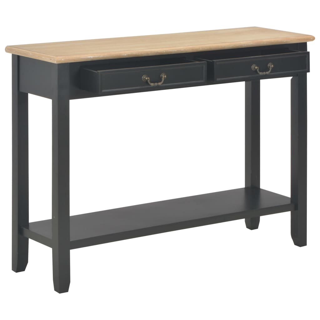 Mesa Consola De Madera Negro 110x35x80 Cm_0