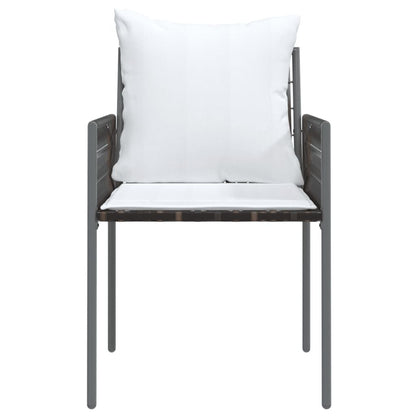 Vidaxl Sillas Jardín Y Cojines 4 Uds Ratán Sintético Marrón 54x61x83cm_3