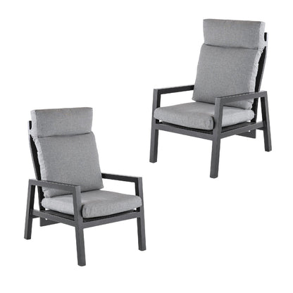 Sofá De Exterior, Reforzado, Aluminio, Colornegro, Sillón:59x72x112_0