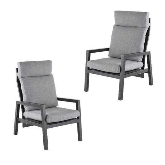 Sofá De Exterior, Reforzado, Aluminio, Colornegro, Sillón:59x72x112_0