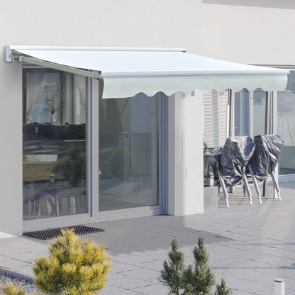 Outsunny Toldo Retráctil Con Mando A Distancia Manivela Luces Led Exterior_1