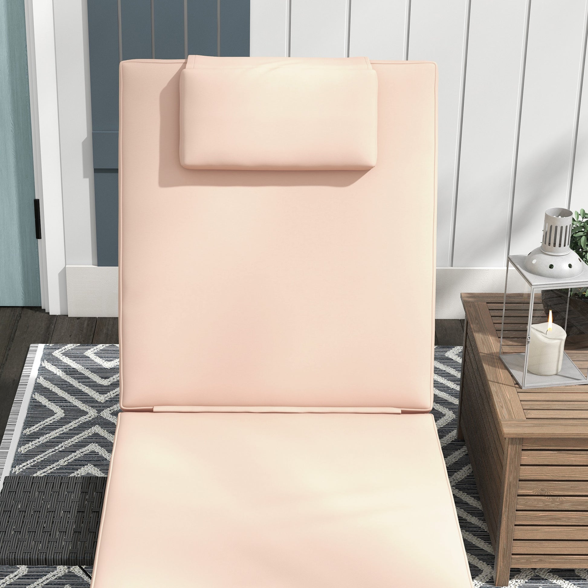 Outsunny Tumbona De Ratán Reclinable Con Respaldo Ajustable Negro Y Beige_4