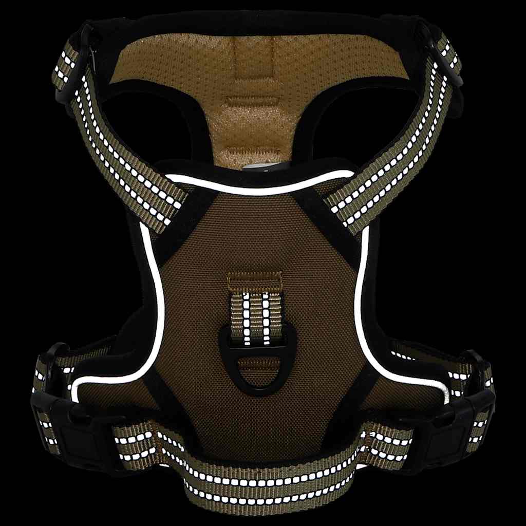 Arnés Para Perros Con Correa Y Collar Ajustable Marrón Xl_4