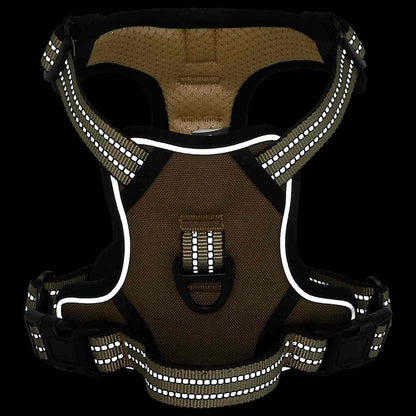 Arnés Para Perros Con Correa Y Collar Ajustable Marrón Xl_4