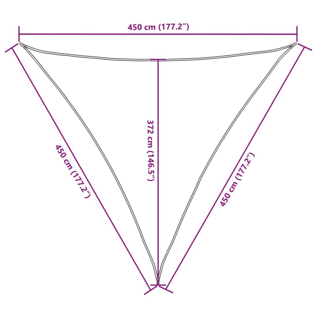 Vidaxl Toldo De Vela Triangular Tela Oxford Beige 4,5x4,5x4,5 M_2