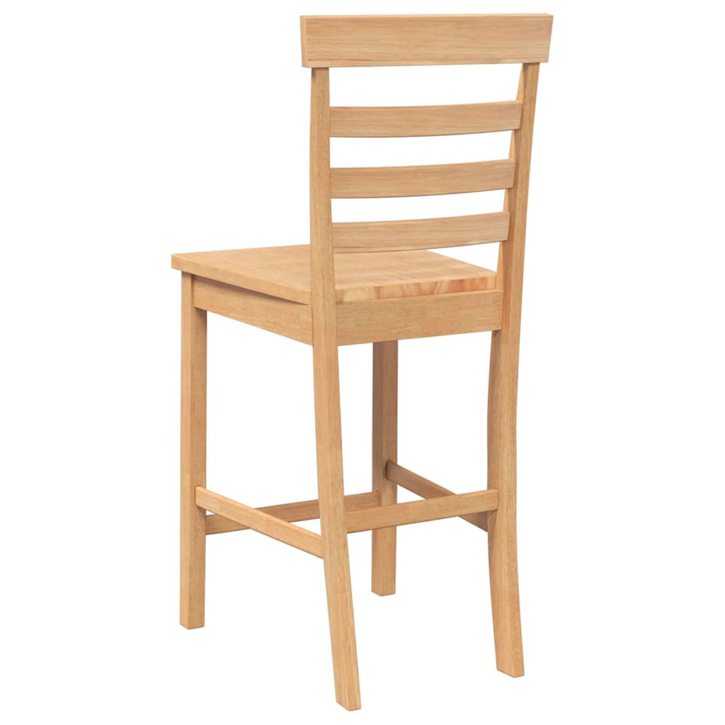 Taburetes De Bar 2 Uds Madera Maciza Natural Caucho_5