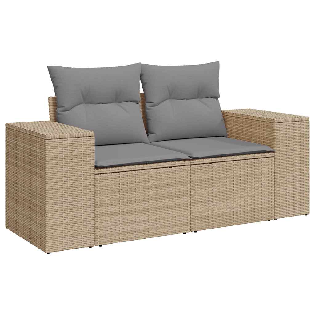 Juego De Sofás Jardín Con Cojines 6 Pzas Ratán Sintético Beige / Vetonek_2