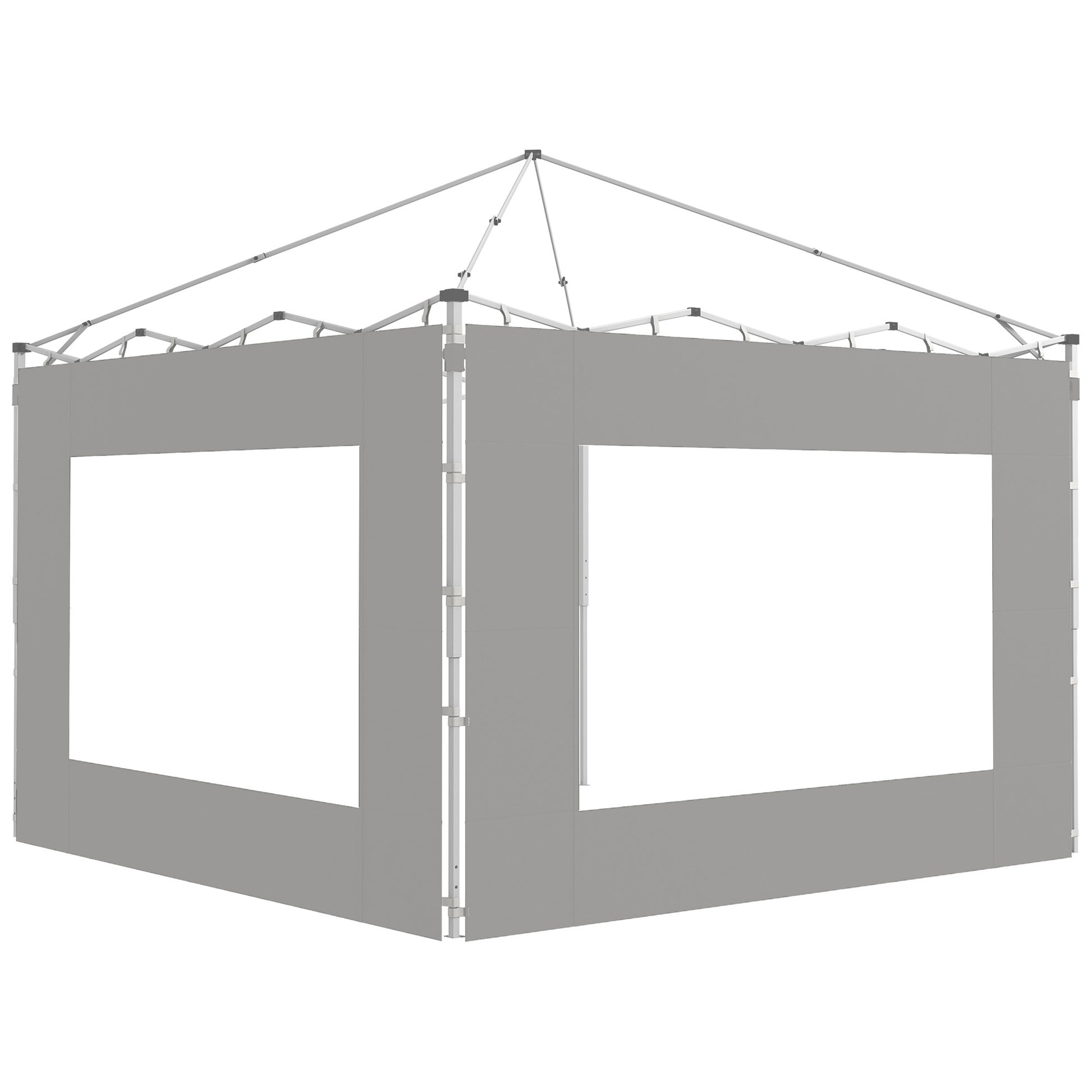 Outsunny Paredes Laterales Para Carpa De 2 Paneles 295x195 Cm Gris_0