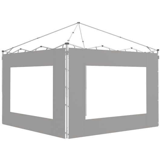 Outsunny Paredes Laterales Para Carpa De 2 Paneles 295x195 Cm Gris_0